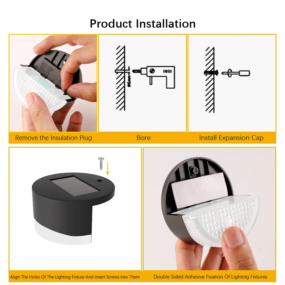 مصابيح حائط مستديرة تعمل بالطاقة الشمسية مع ظلال مصابيح بيضاء حليبية، مناسبة للساحات والأسوار والسلالم. #6