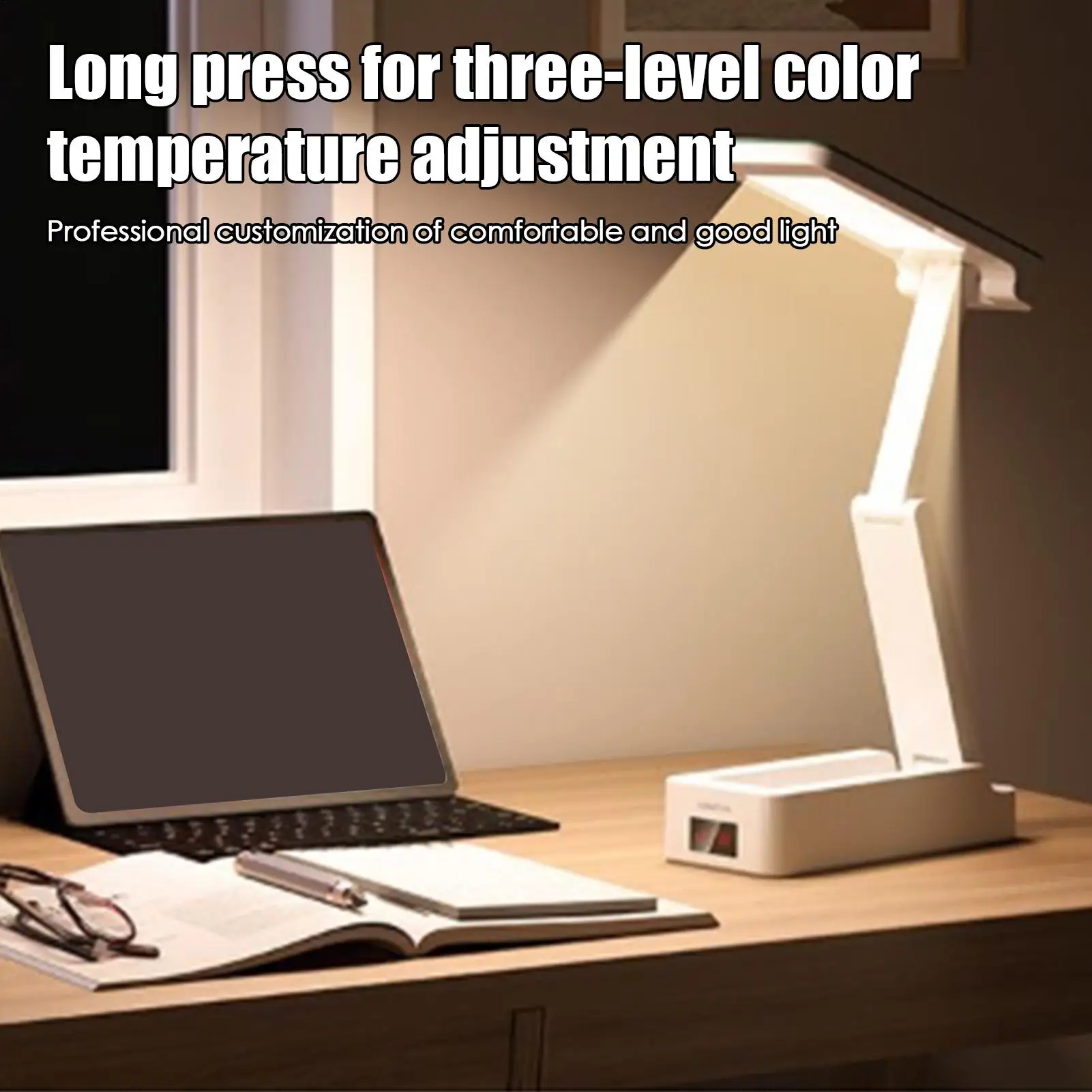 Desk Lamp Folding Modern Table Lamp Night Light 3 Levels Dimmable Rechargeable Eye Protection Reading Lighting For Living Room