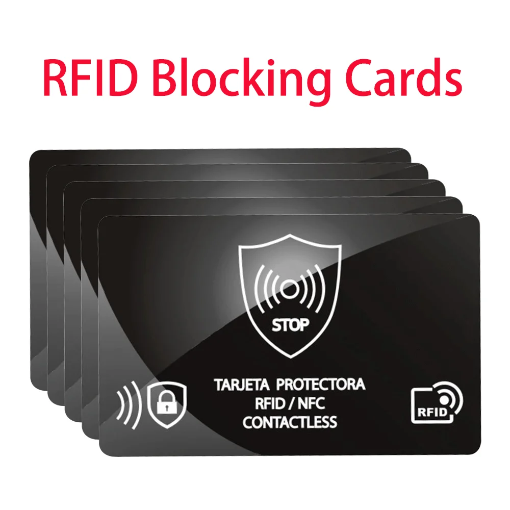 5Pcs RFID Blocking Card One Card Protects Entire Wallet Portable Credit Card Protector Ultra Thin for Passport Case Purse