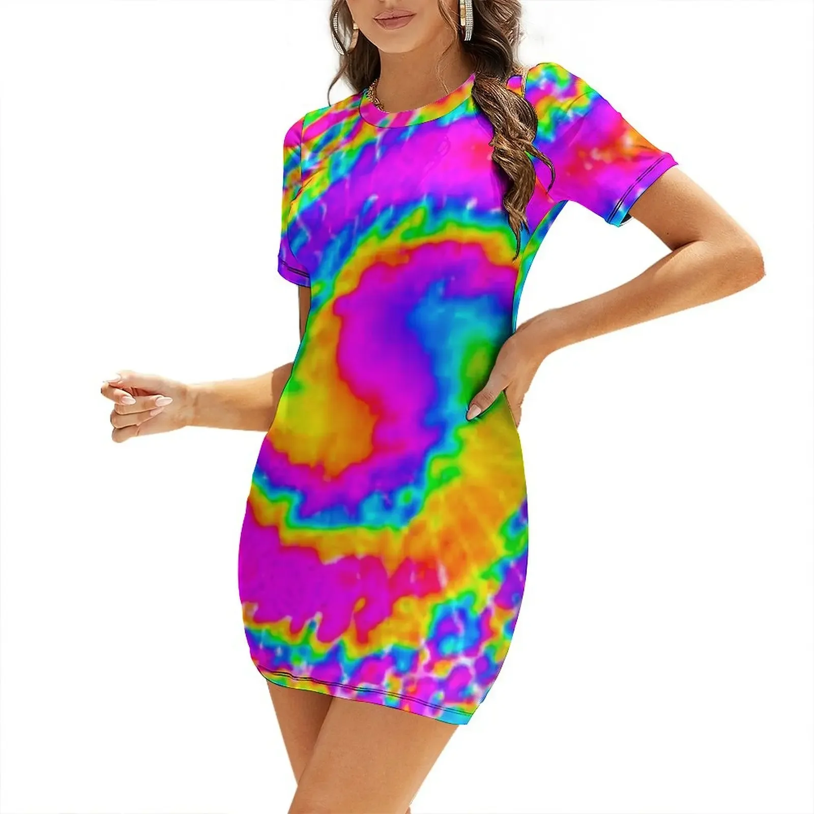 

Tie Dye is Life. Short-Sleeved Dress elegant evening dresses for women 2026 women dresses elegant party dress for women 2026