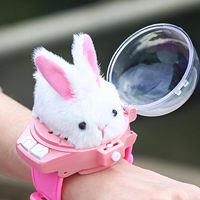 Pink Bunny Remote Control Car Toy Mini Watch RC Car Animal Rabbit Rechargeable Fun Game Interactive Toy For Girl 2.4G