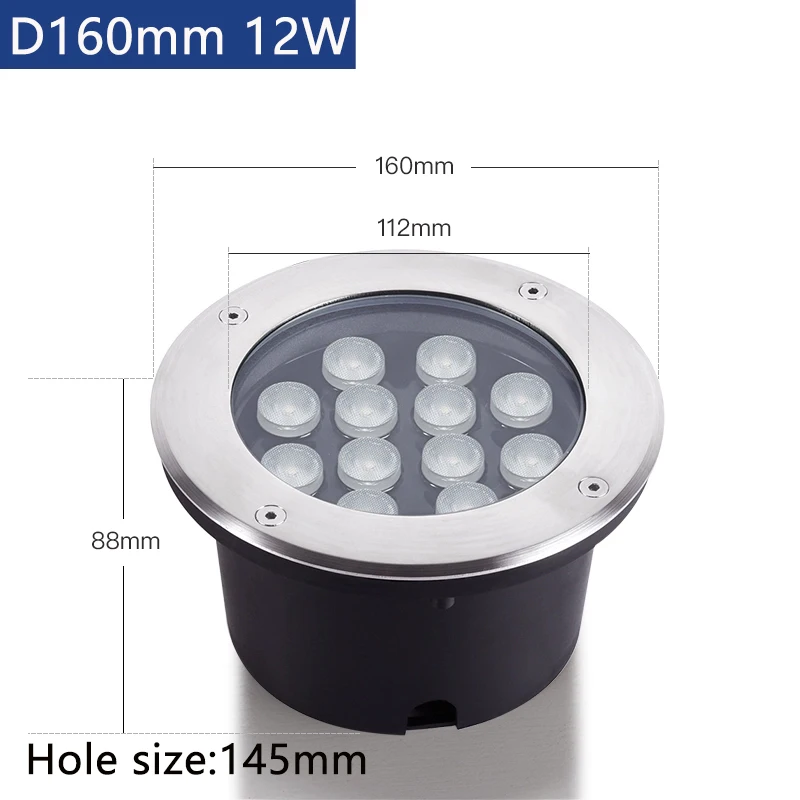 Imagem -04 - Prova Dip67 Água Ip67 Conduziu a Luz do Jardim Subterrâneo 3w 12 Piso Exterior Recesso Holofote Fora da Iluminação da Plataforma 220v110v24v à