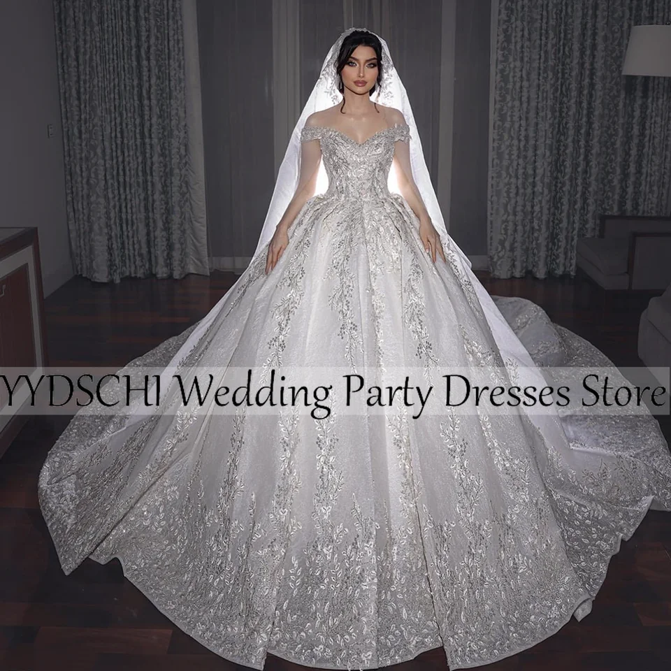 Customized Bridal Gown Luxury Wedding Dress For Women Applique Sweetheart Stain Embroidery Ball Gown Appliques Sleeves For Women