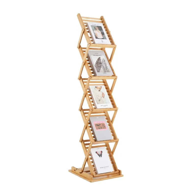 

Bamboo art bookshelf Nanzhu shoe rack, foldable Nordic style multi-functional space-saving storage display rack