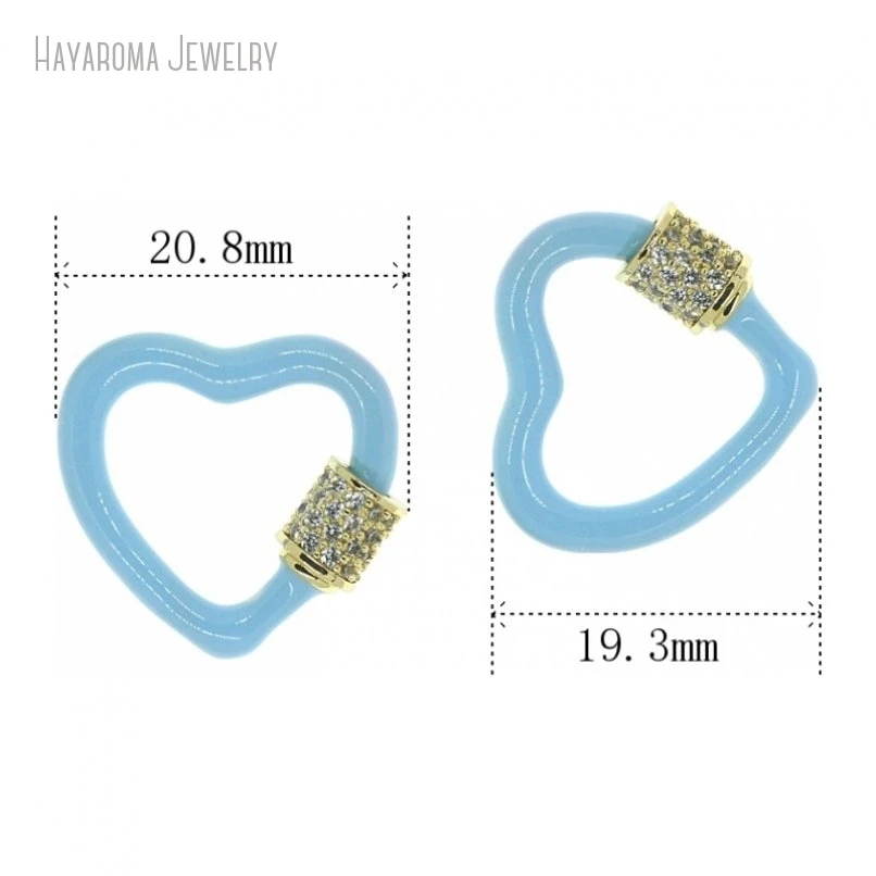 キュービックジルコニアの金属クラスプ,ライトブルーの銅ネジ,ジュエリーの発見とコンポーネント,5個