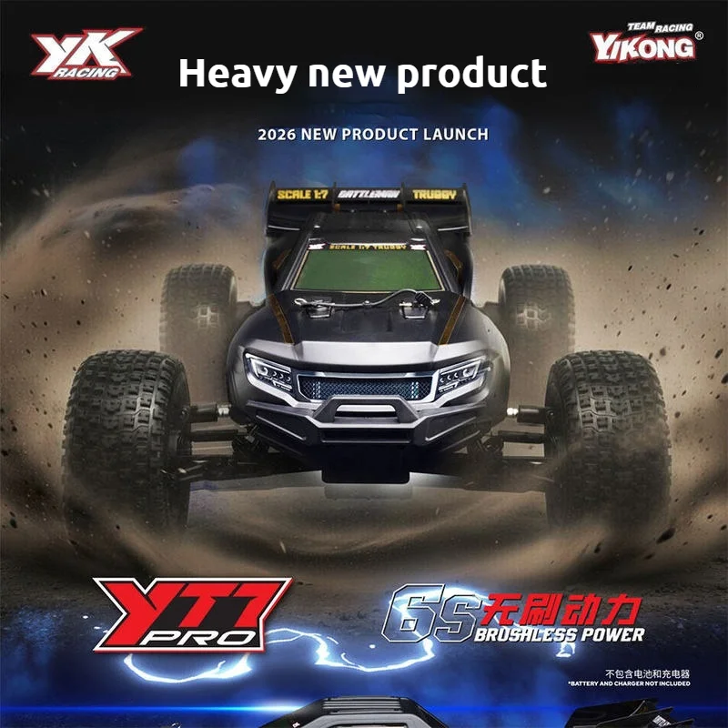 

Радиоуправляемый электрический внедорожный гоночный грузовик YK Racing YT7 PRO YK9071 1/7, 4WD, 6S, с бесщеточным двигателем, шасси с ЧПУ и интегрированным задним антикрылом