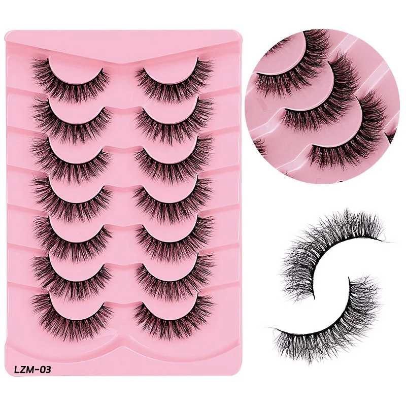 7 Pairs Natural Fluffy 3D Stereo Eyelashes Light Comfortable Deep-Fried Hair Simulation Enhanced Eye Look