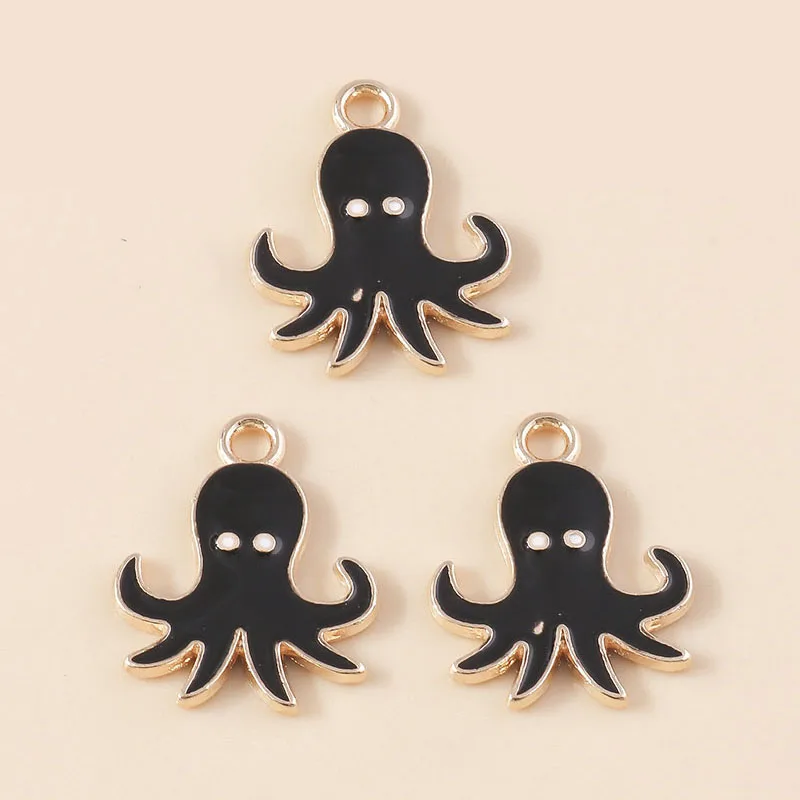 Leslie 10 Stück Cartoon Octopus Charms für Ohrringe Armband Halskette Tintenfisch Anhänger DIY handgemachte Schmuckherstellung Zubehör – Detail 3