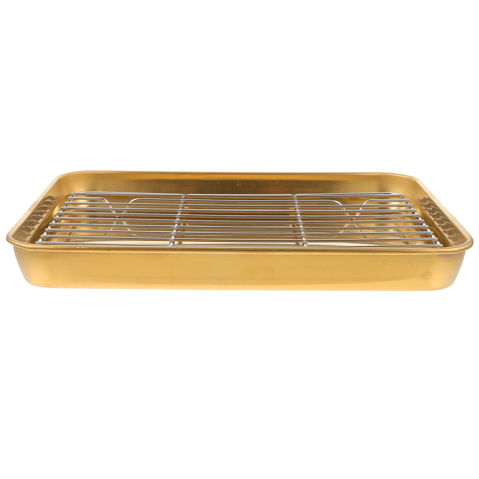 

1 Set Stainless Steel Baking Tray Draining Rack Large Capacity Roasting Pan Oil Draining Plate For Oven Bbq Kitchen Bakeware