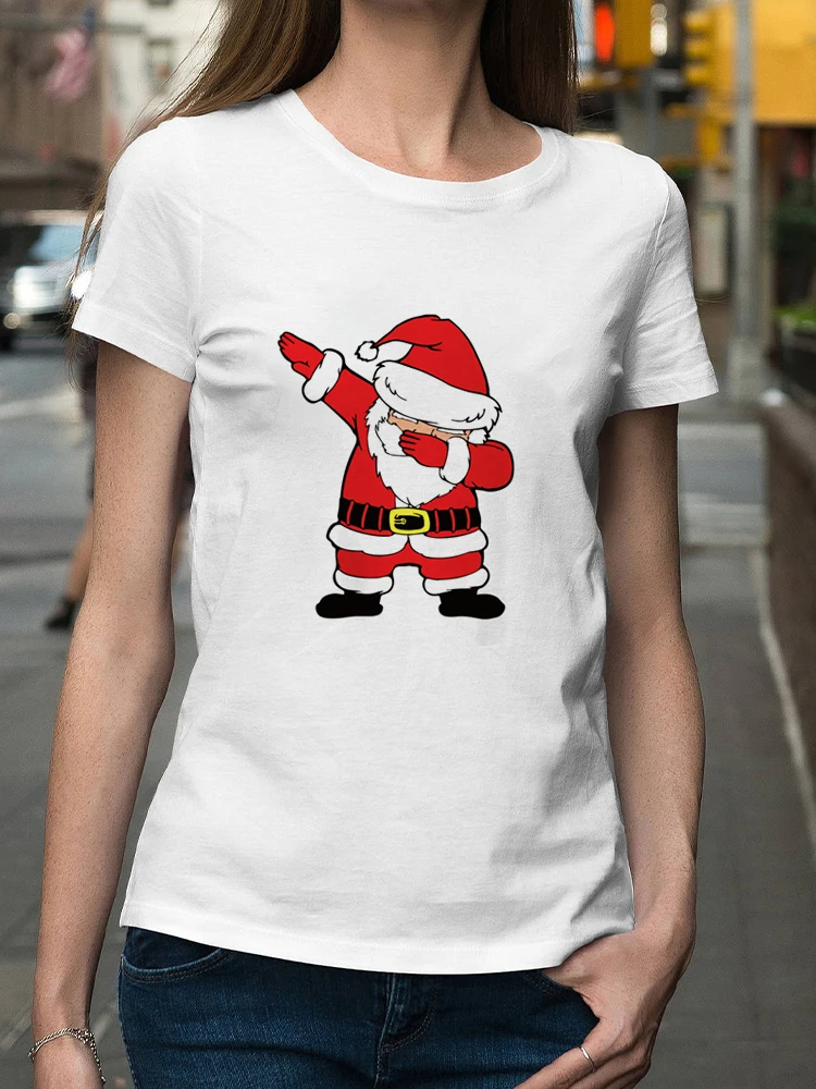 

Merry Christmas Holiday 90S Style Winter Women Tshirt Printed Tops O-Neck Female Top Graphic Clothes Shirt T Tee Kawaii Tops