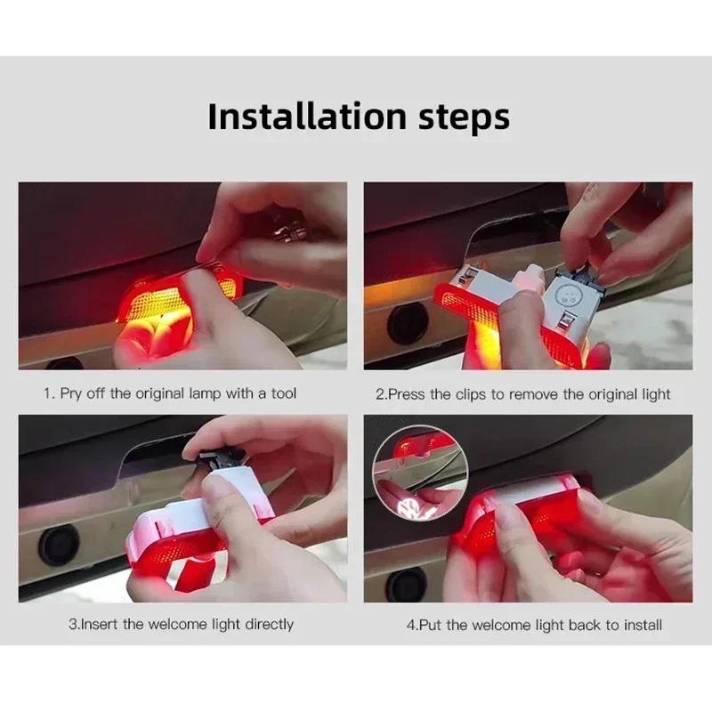 2Pcs Volkswagen Emblem Projector Lights Car Door Welcome Lamp For VW GTI Polo Golf Passat Tiguan Arteon Touareg Taigo Caddy CC view 6