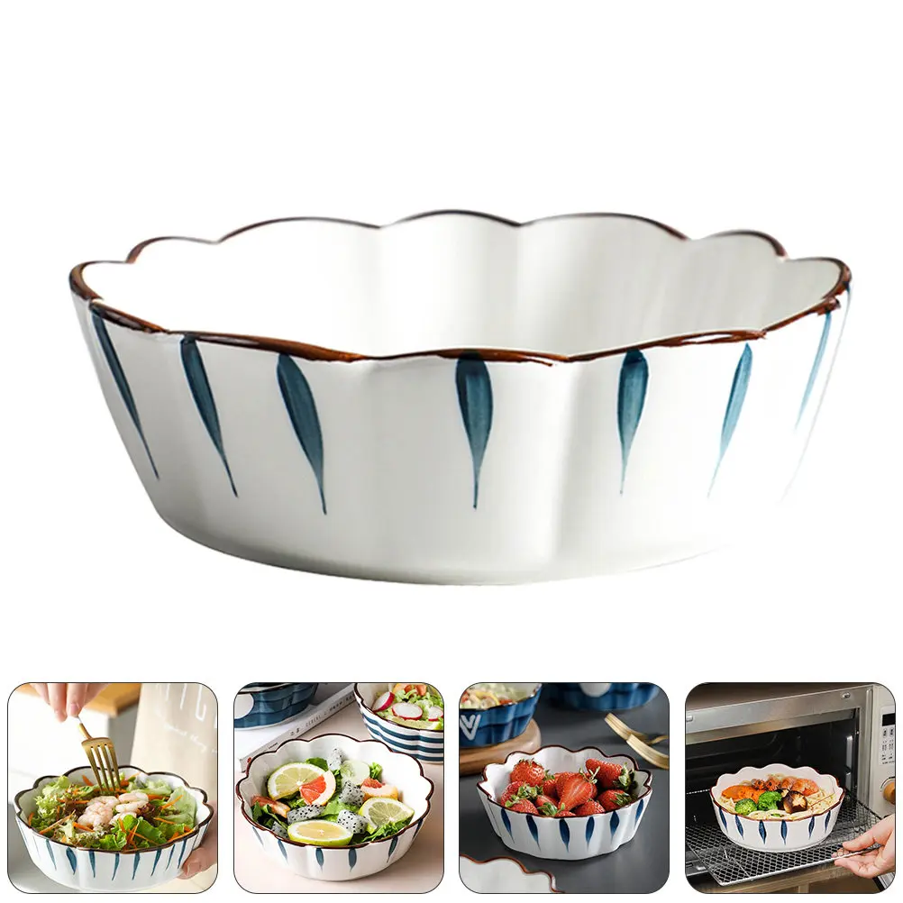 1Pcs Ceramic Fruit Bowl 5 Inch Fine Craftsmanship Salad Dessert Serving Tableware Ceramic Bowl Home Tableware