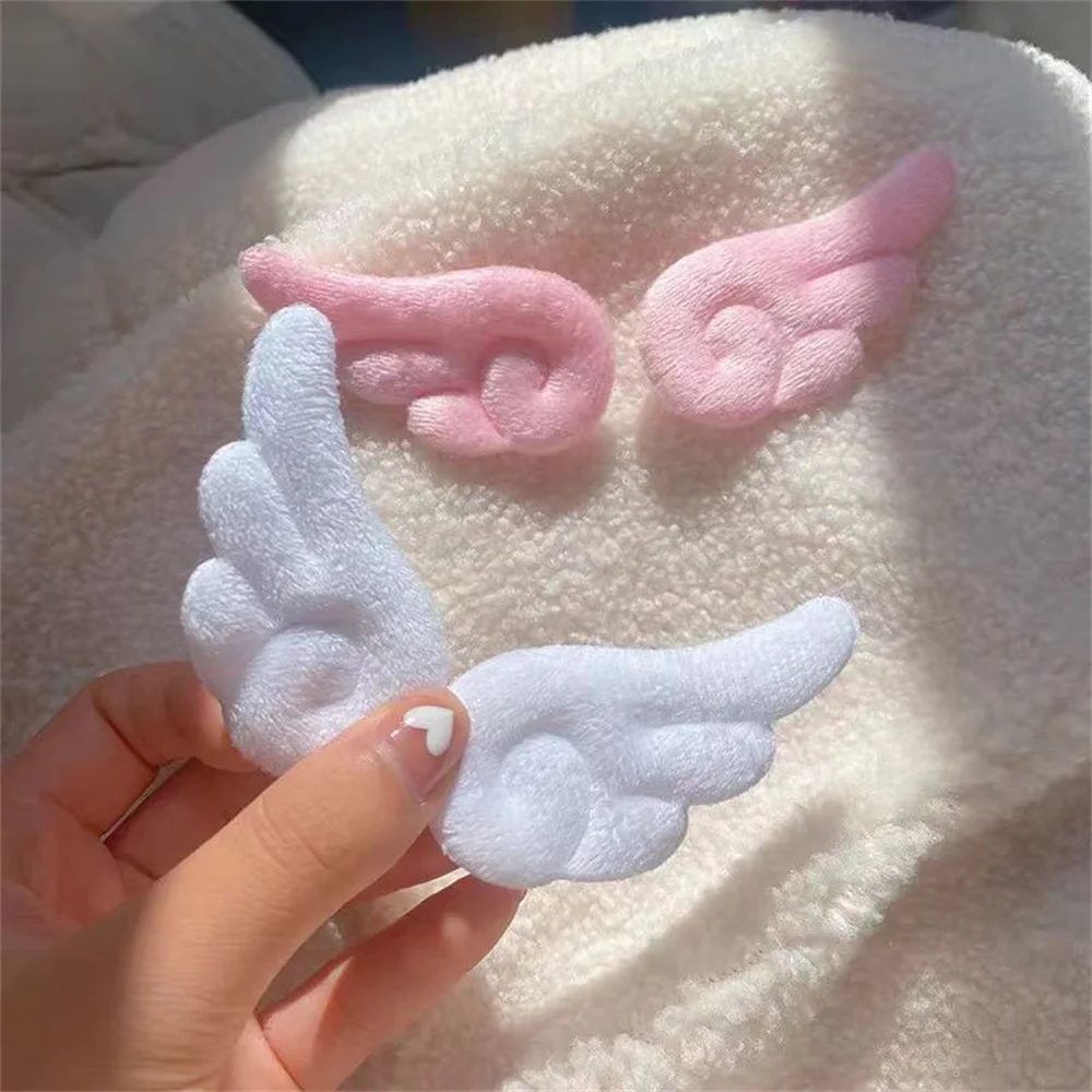 Japanese Style Girl Children Bangs Clip Cute Plush Hair Accessories Tiktok Same Style Angel Wings Pair Clip Hair Clip Korean