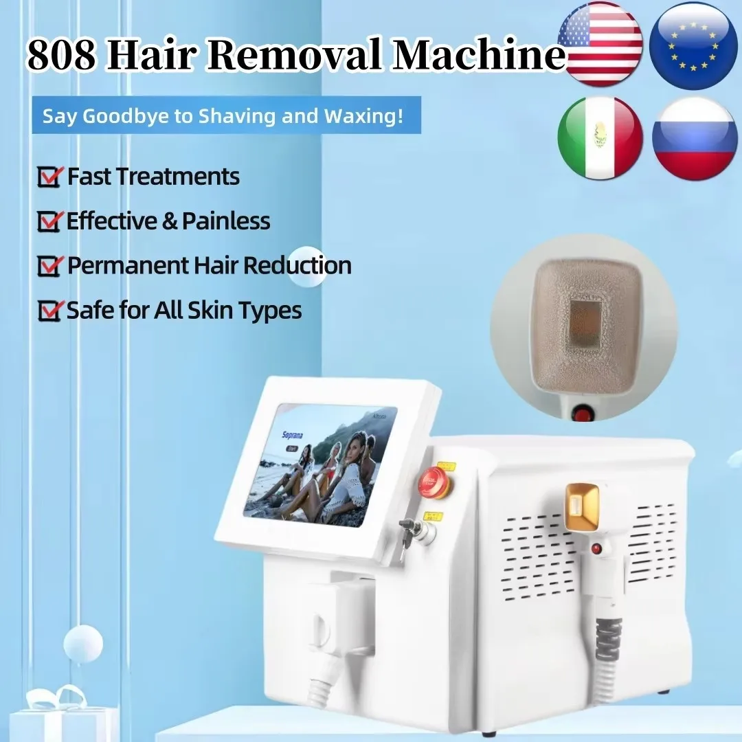 

НОВЫЙ диодный лазер 808 нм для удаления волос, 3 длины волны, омоложение кожи, профессиональное постоянное устройство 755 нм, 808 нм, 1064 нм