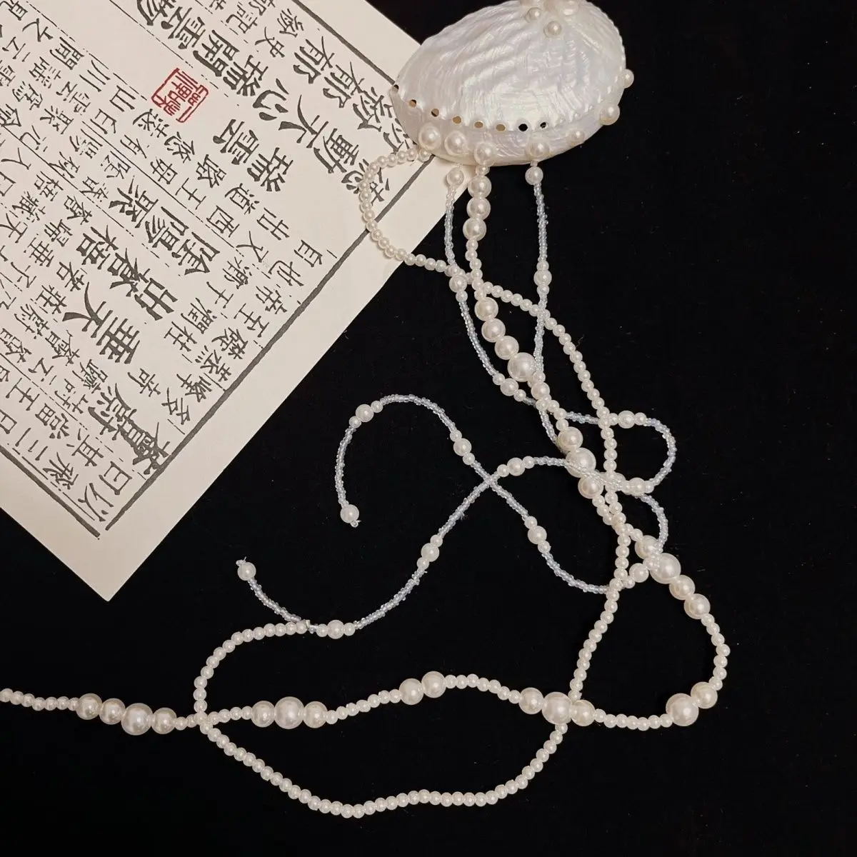 New Elf Mackerel Headgear Ocean Mermaid Shell Pearl Tassel Hair Accessories Catwalk Makeup Style Photography