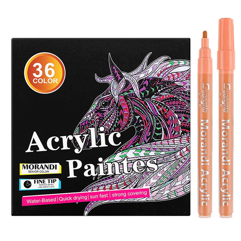 

12/24/36 Colors Morandi Acrylic Paint Marker Pen Set Ceramic Rock Glass Porcelain Mug Wood Fabric Canvas Painting Art Supplies