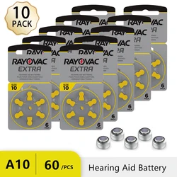 RAYOylique-Batterie haute performance pour appareil auditif, Zinc Air, 1.45V, 24.com, A10 Store 70, 60 pièces, 10 cartes