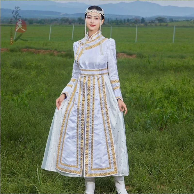 

Mongolian Robe Traditional Mongolian Costume Ethnic Style Performance Costume