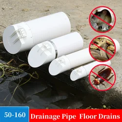50-160mm Drainage Pipe Floor Drains Multifunctional White Strainer Plug PVC Anti Odor Rain Pipe Cap Water Pipe Sewer Hair Filter