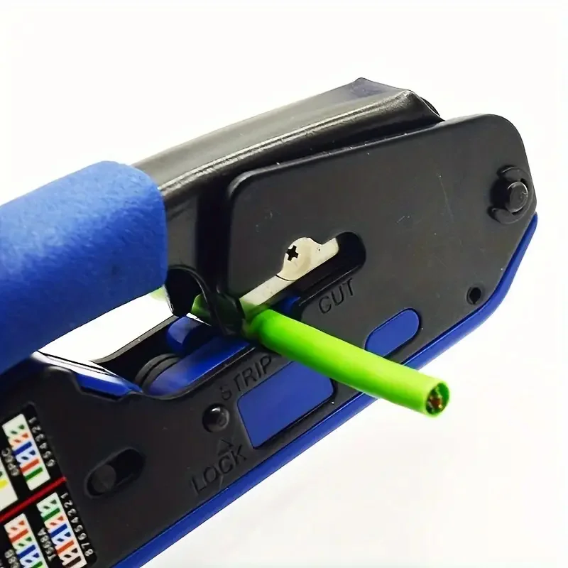 Imagem -04 - Kit de Ferramentas de Crimpagem Profissional Rj45 Alicate de Cabo de Rede Dobrável com Cortador de Fio e Descascador Ethernet Passagem