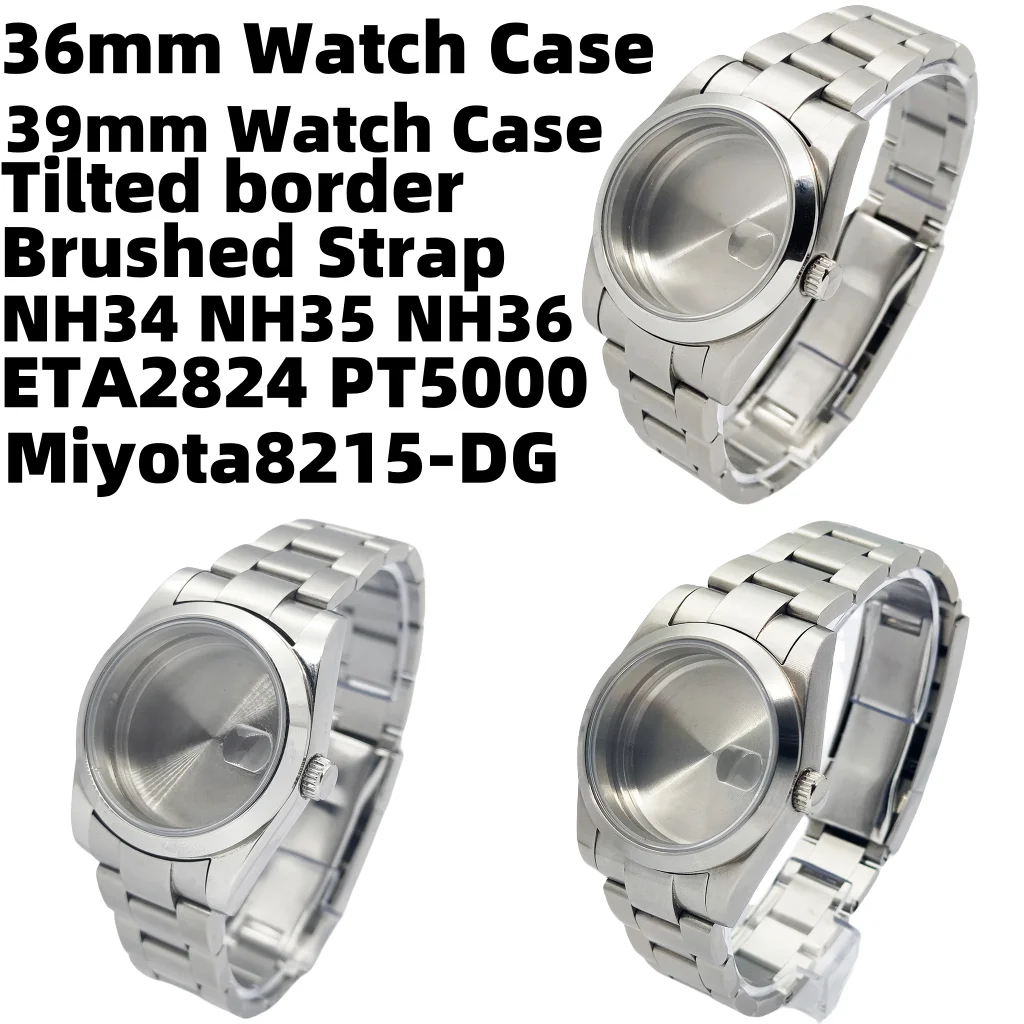 

RICHUS 36/39mm Watch Case With Brushed Strap Fit NH34 NH35 NH36 ETA2824 PT5000 Miyota8215-DG Movement Watch Accessories