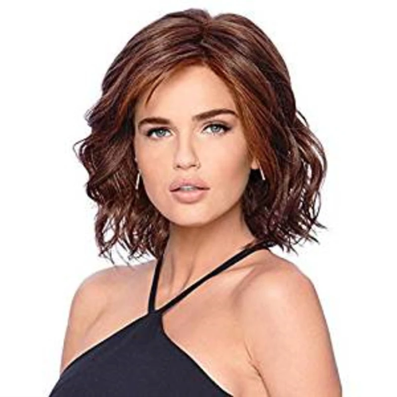 

Curly Dark Brown Wig African Short Hair Cap