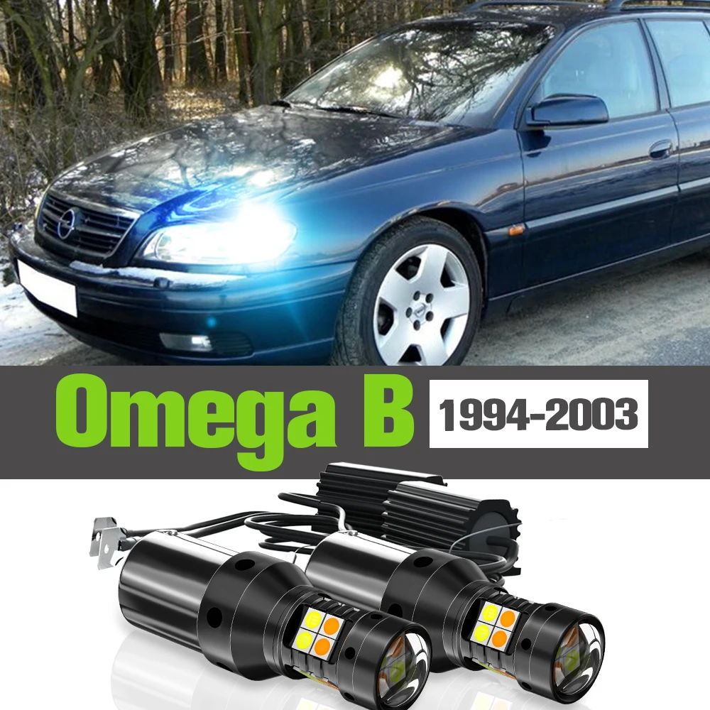 

2x LED Dual Mode Turn Signal+Daytime Running Light DRL Accessories Lamp For Opel Omega B 1994-2003 1997 1998 1999 2000 2001 2002