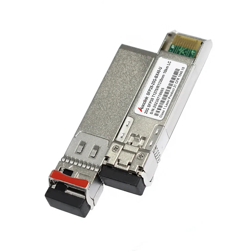 Modulo transceiver ottico 25G BIDI Sfp28 20km 40km; T1270/R1330nm per Cisco, Mikrotik, Dell, Intel, fibra singola LC