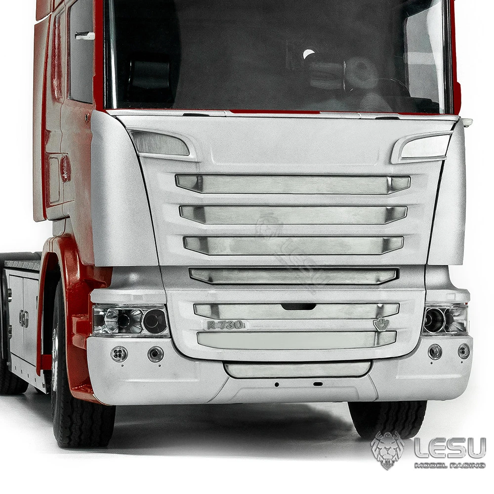 LESU For 1/14 Tamiya tractor truck R730 model car metal front face grille bumper set DIY accessories