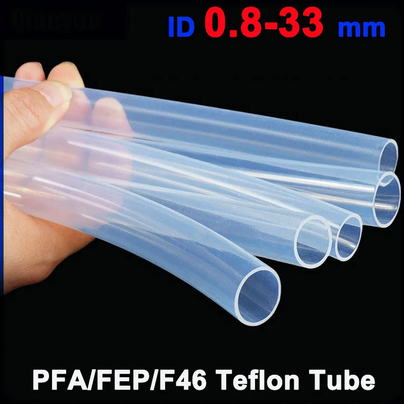 PFA/FEP/F46 Teflon Tube 0.8-33mm - Transparent PTFE Tubing for Chemical/Food/Auto, High Temp 260°C (Corrosion Resistant)