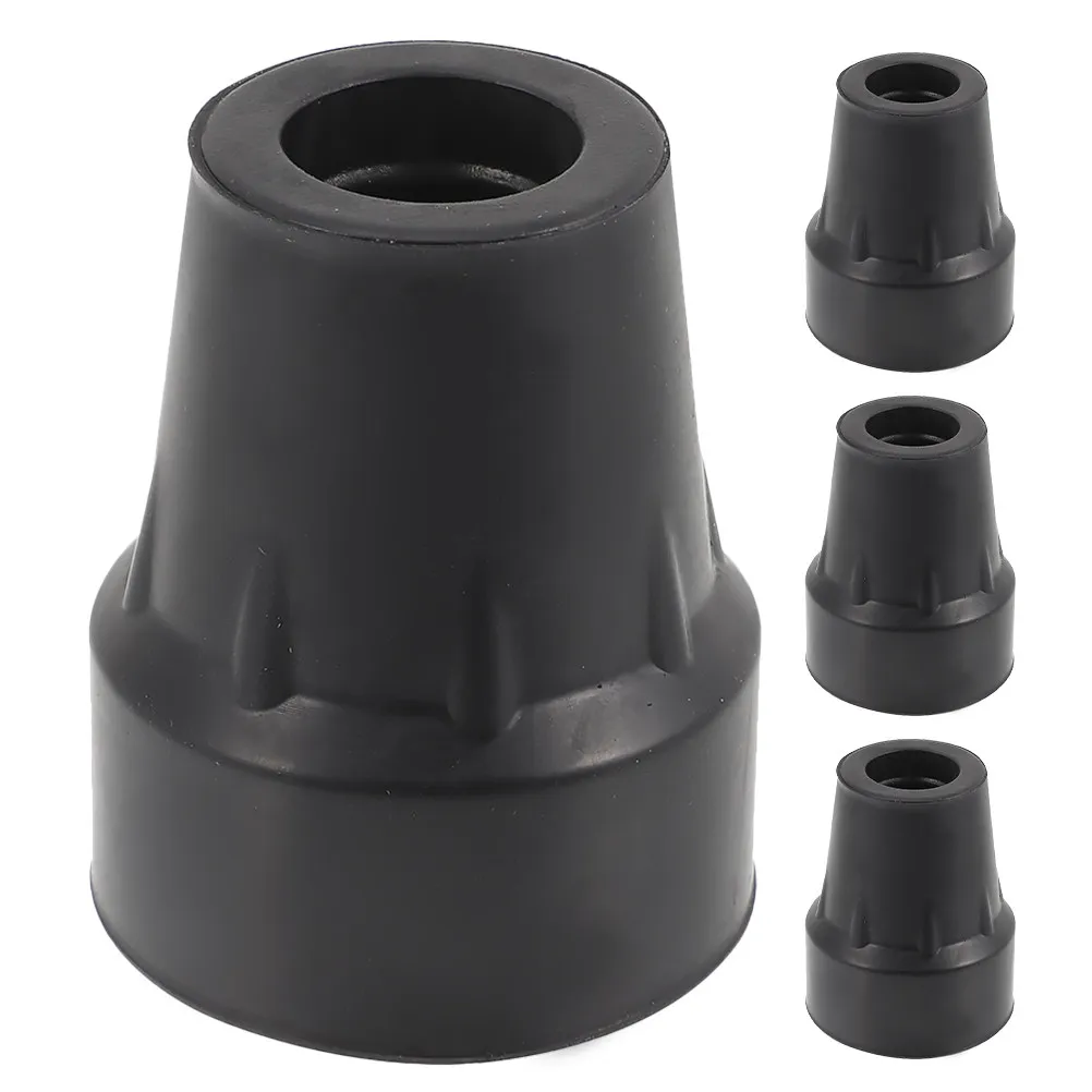 4Pcs Walking Stick Rubber Tip Covers Anti-Skid Wear Resistant Easy Install for 19Mm Metal Wooden Canes Trekking Pole Replacement