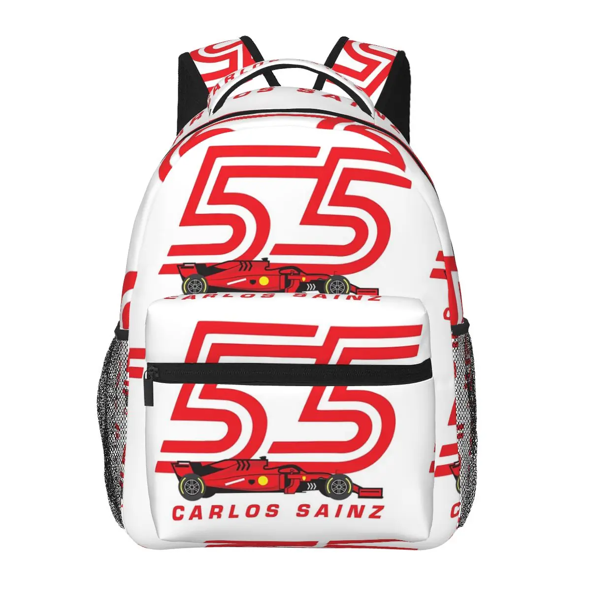 

Carlos Sainz Jr F1 Signature Graphic - Dark Backpacks Boys Girls Bookbag Students School Bags Kids Rucksack Shoulder Bag