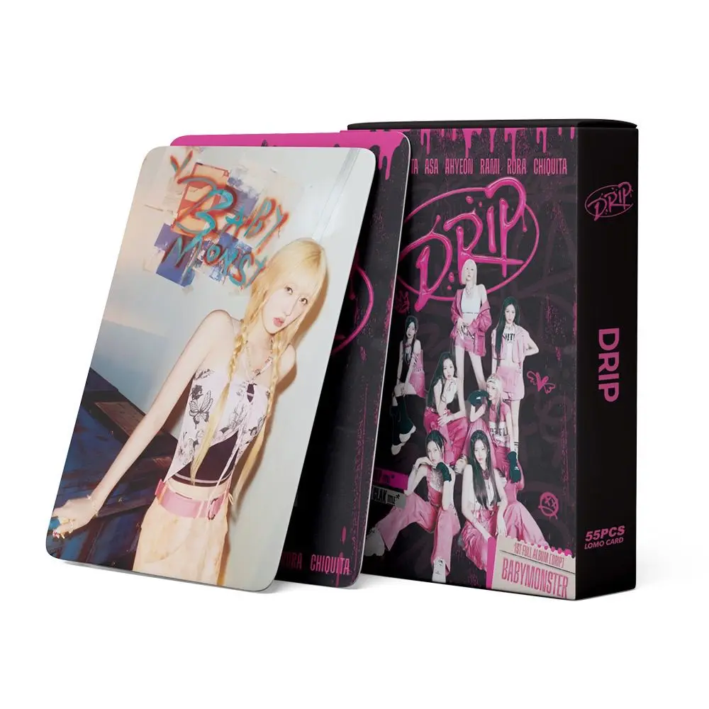 55pcs/set Kpop BABY MONSTER Lomo Cards New Photo Album DRIP RAMI AHYEON BABYMONSTER Photocards High Quality Poster Postcard Gift