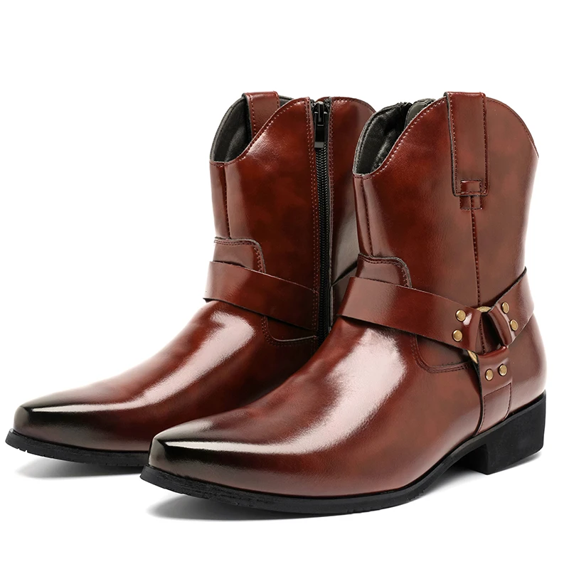 Fall Winter Hot Selling British Style Chelsea Boots Men‘s Business Short Boots Pointed Tips Luxurious Banquet Men's Dress Shoes