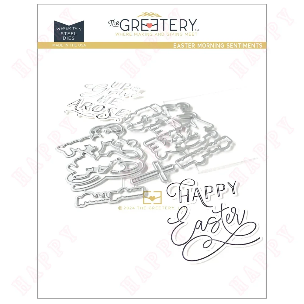 

happy He is Risen Easter Morning Sentiments Metal Cutting Dies And Stamps For DIY Scrapbook Stamps Album Craft Card Decoration