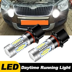 2pcs P13W Canbus For Skoda Yeti 5L 2009 2010 2011-2013 SH23W LED Bulbs Daytime Running Light DRL Lamp White  Car Accessories