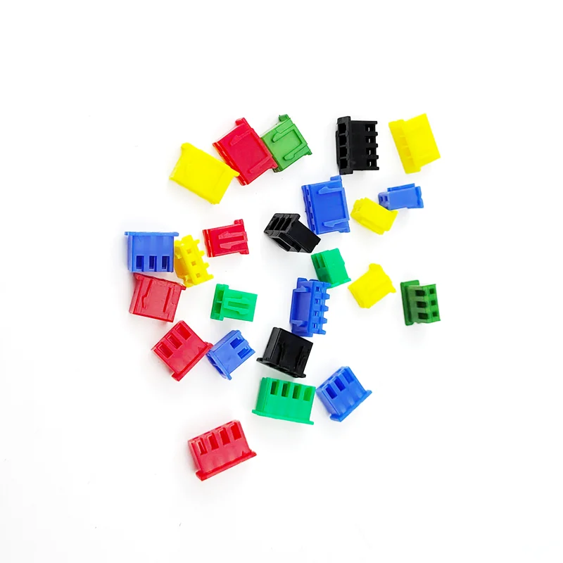 20pcs/Lot XH2.54-2P/3P/4P Rubber Shell / Straight Needle / Curved Needle Color Red Black Yellow Green Blue XH 2.54mm Plug Socket