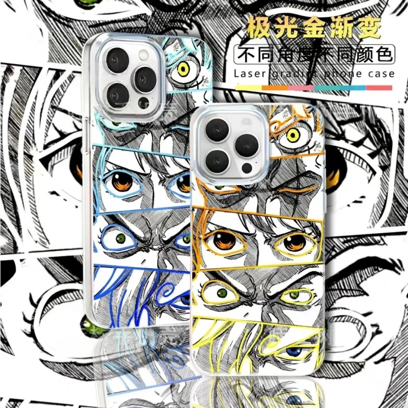 Anime Cartoon One Piece Eyes Gear Luffy Phone Case For iPhone11 12 13 14 15 16 17 Pro Max Plus Cute Nami Zoro Sanji Aurora Cover