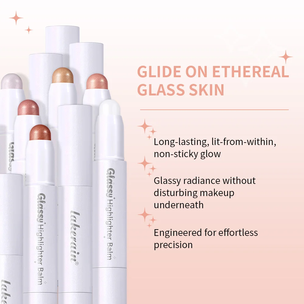 Bálsamo Iluminador Bio-Glassy Nutritivo, Construível, de Longa Duração, Não Pegajoso, Multiuso para Olhos, Bochechas, Lábios e Corpo