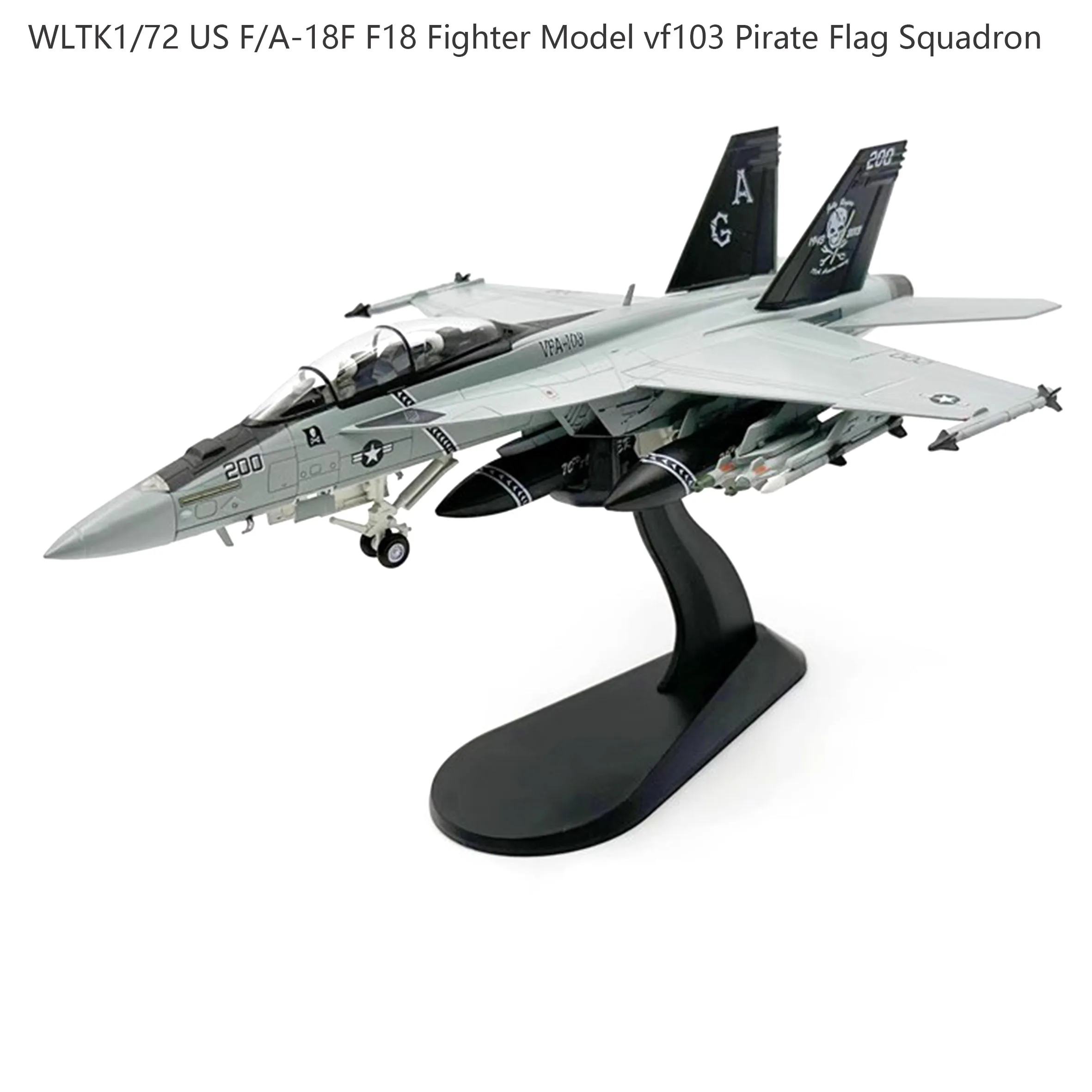 

WLTK1/72 US F/A-18F F18 Fighter Model vf103 Pirate Flag Squadron Half alloy collection model