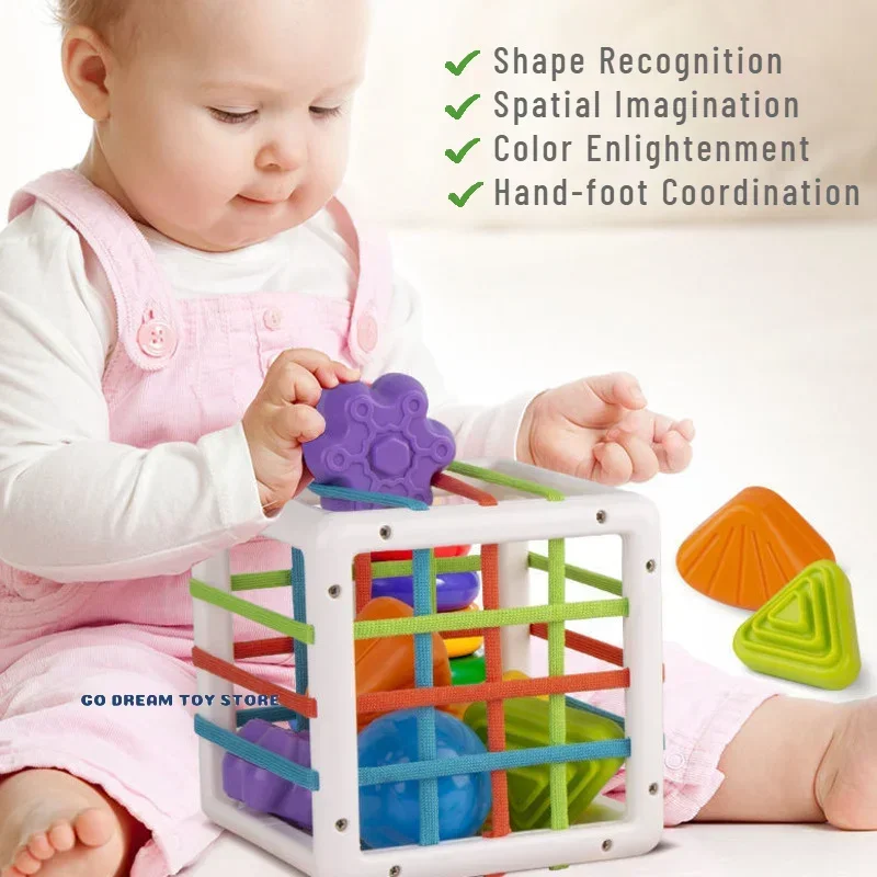 Blocchi di forma colorata Gioco di smistamento Baby Montessori Apprendimento Giocattoli educativi per bambini Bebe Nascita 0 12 mesi Regalo Juguetes