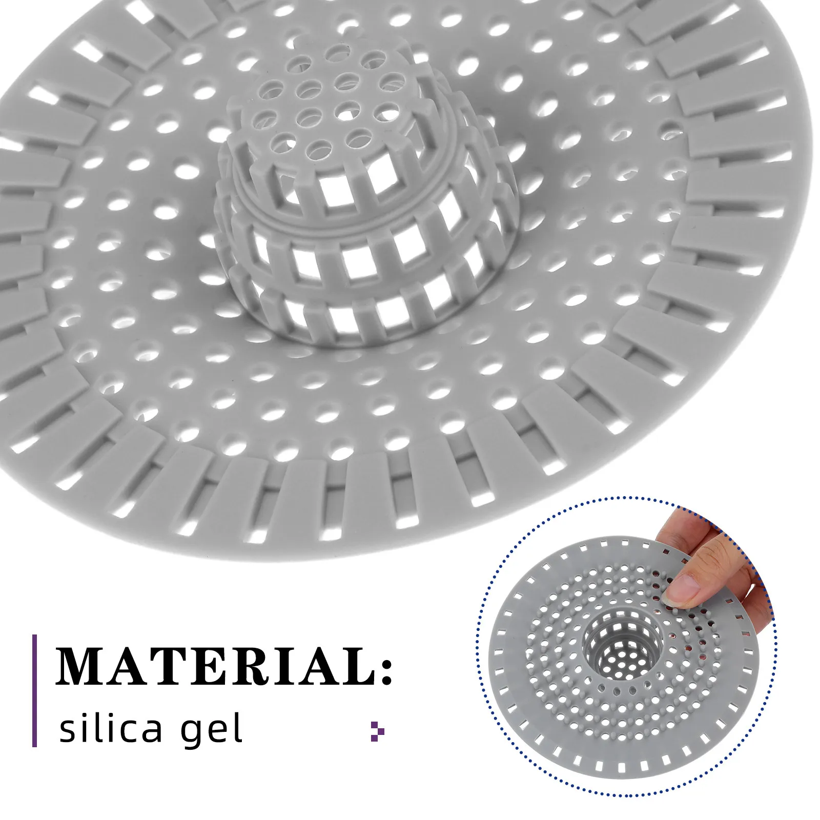 3Pcs Silicone Hair Catcher Drain Cover for Bathroom Shower Tub - Versatile Snug Fit Drain Protector Hair Collector Fine Mesh