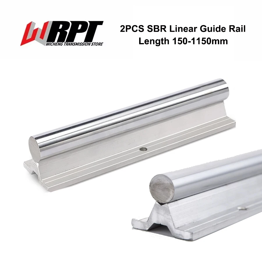 2 шт. линейные направляющие SBR10 SBR12 SBR13 SBR16 SBR20 SBR25 SBR30 SBR35 SBR40 SBR50 для ЧПУ-станков, 150-1150 мм