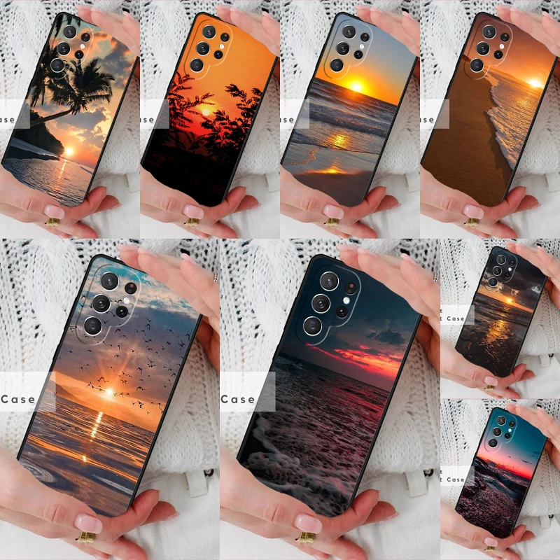 Sunset Silicone Phone Cover Case for Samsung Galaxy S26 Ultra S20 FE Note 10 S24 S23 S21 S25 Plus S22