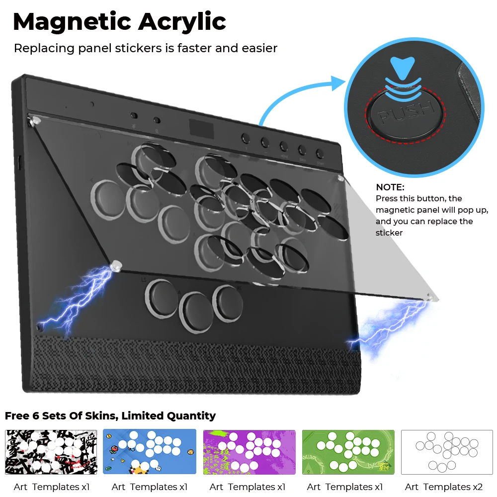 Haute42-COSMOX C16 وحدة تحكم بدون رافعة أكريليك مغناطيسي سهل التغيير ملصقات صناعة يدوية عصا التحكم الممرات Hitbox للبخار Ps4 Ps5