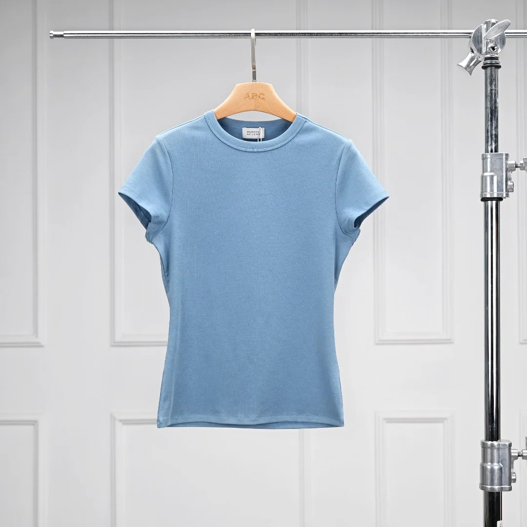 

Spring and Summer New Cotton Slightly Elastic Leisure Classic Black and White Models Ms. Round Neck Short-sleeved T-shirt