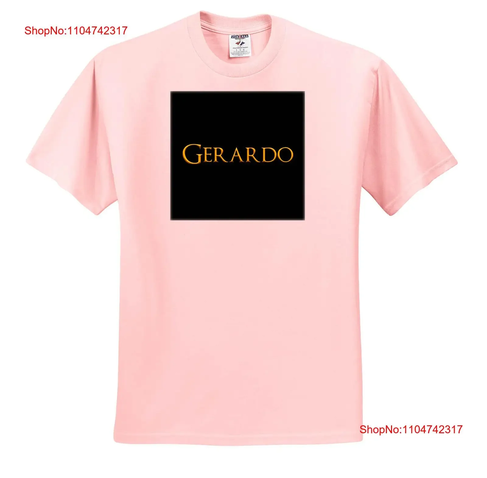 3dRose Gerardo hermoso nombre americano masculino amarillo sobre negro encanto camiseta vintage lavado suave estirado ropa de diseñador