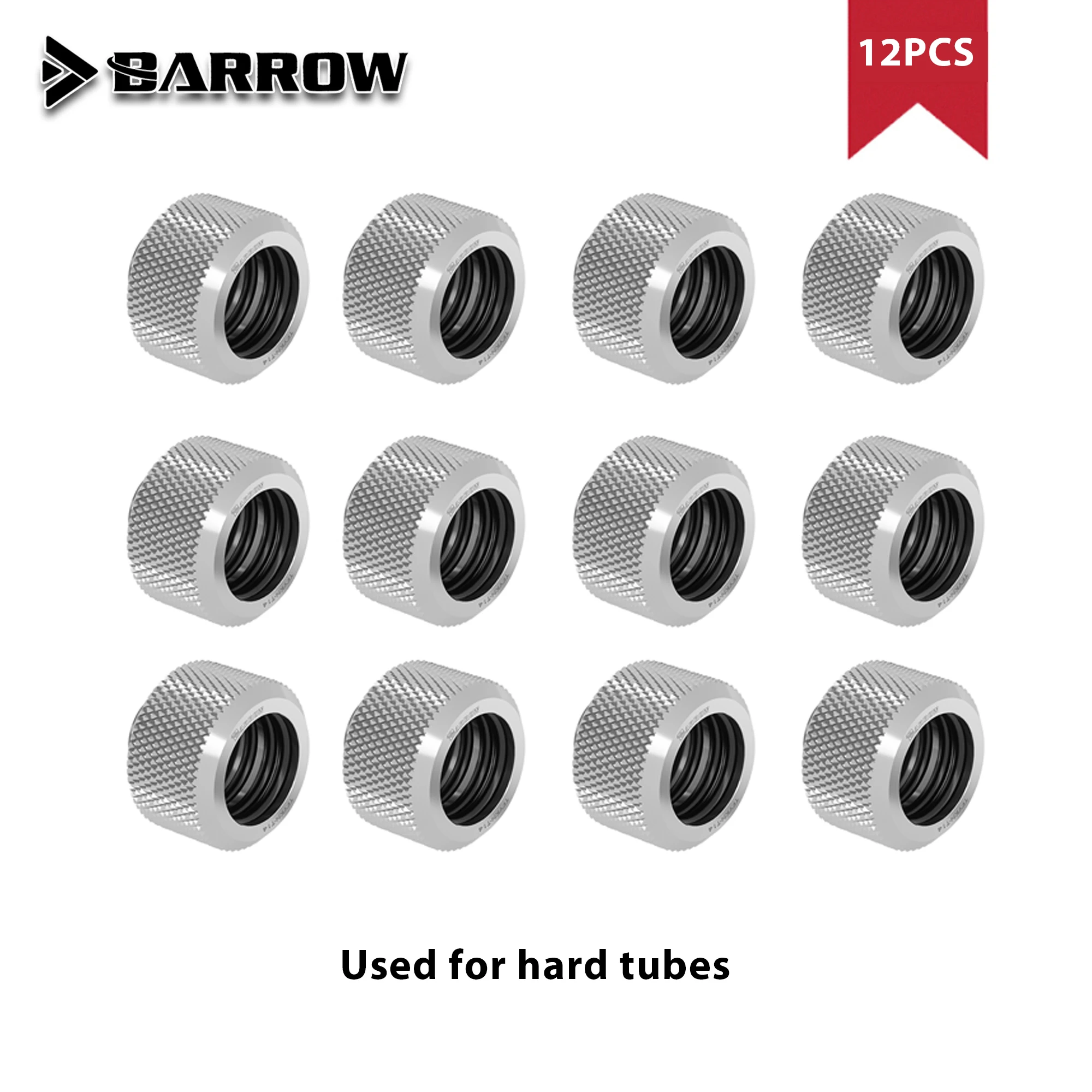 12PCS Barrow Water Cooling OD 12mm 14mm 16mm Hard Tube Hand Compression Fittings G1/4'' TFYKN-T12/T14/T16