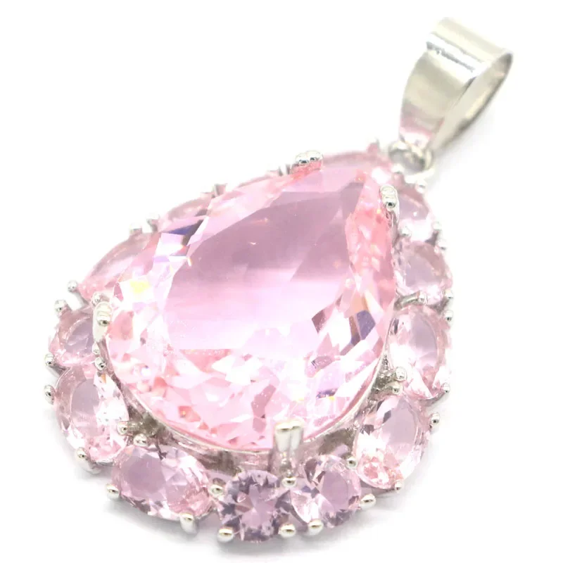 Compre 4 y obtenga 1 gratis, 6g, colgante de plata de ley 925 maciza, hermoso rosa, Kunzite, púrpura, espinela, peridoto verde, morganita rosa