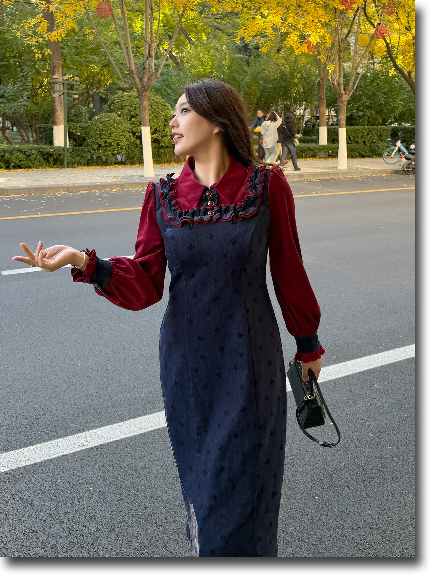 

Французская длинная юбка больших размеров Dr Color Blo с высокой талией, облегающая длинная юбка, женская модная повседневная юбка для пар, свиданий, путешествий, Dr